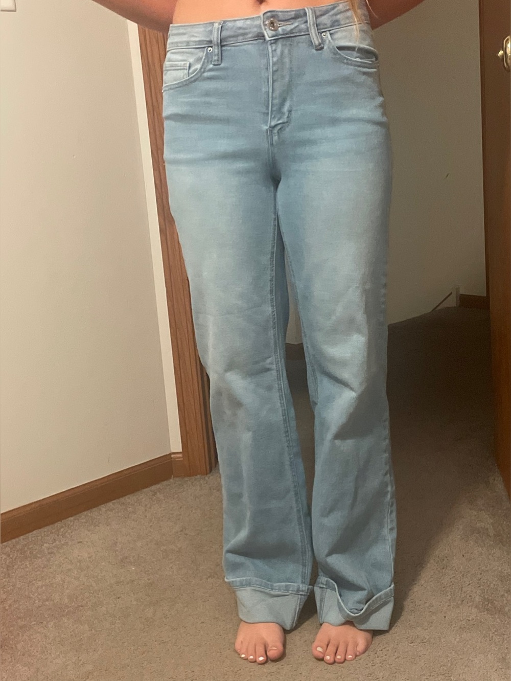 Wide-Leg Light Blue Women's Jeans - Classic Flare